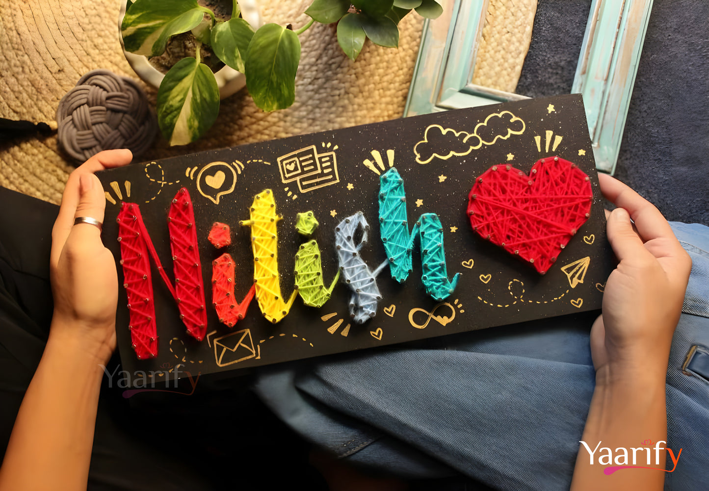 Bitsy- Customised Name Thread Art(Rakhi Special)