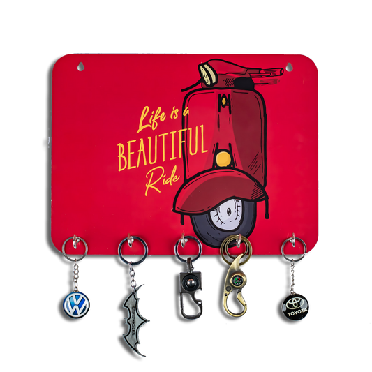 'Life is a Beautiful Ride' Wooden Key Holder