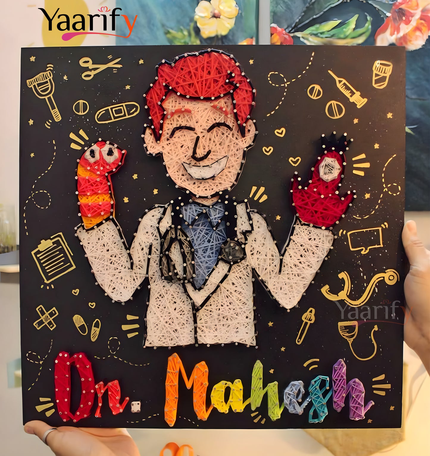 Doctor Illustration Thread Art- Gift For Doctor Friend