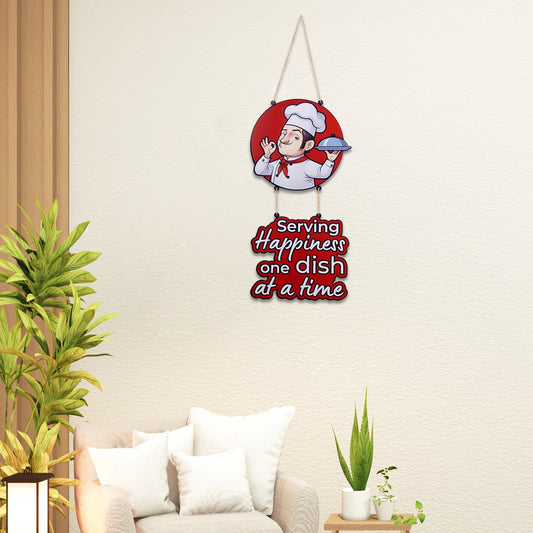 Chef Serving Happiness Wall Hanging