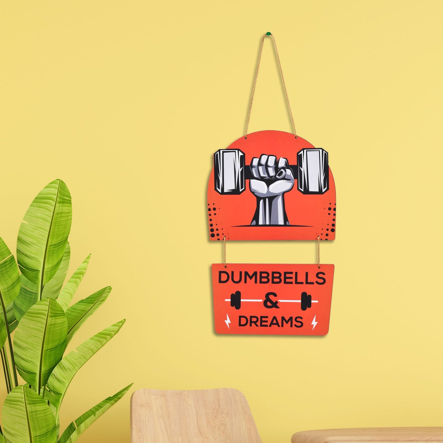 Dumbbells & Dreams Wall Hanging