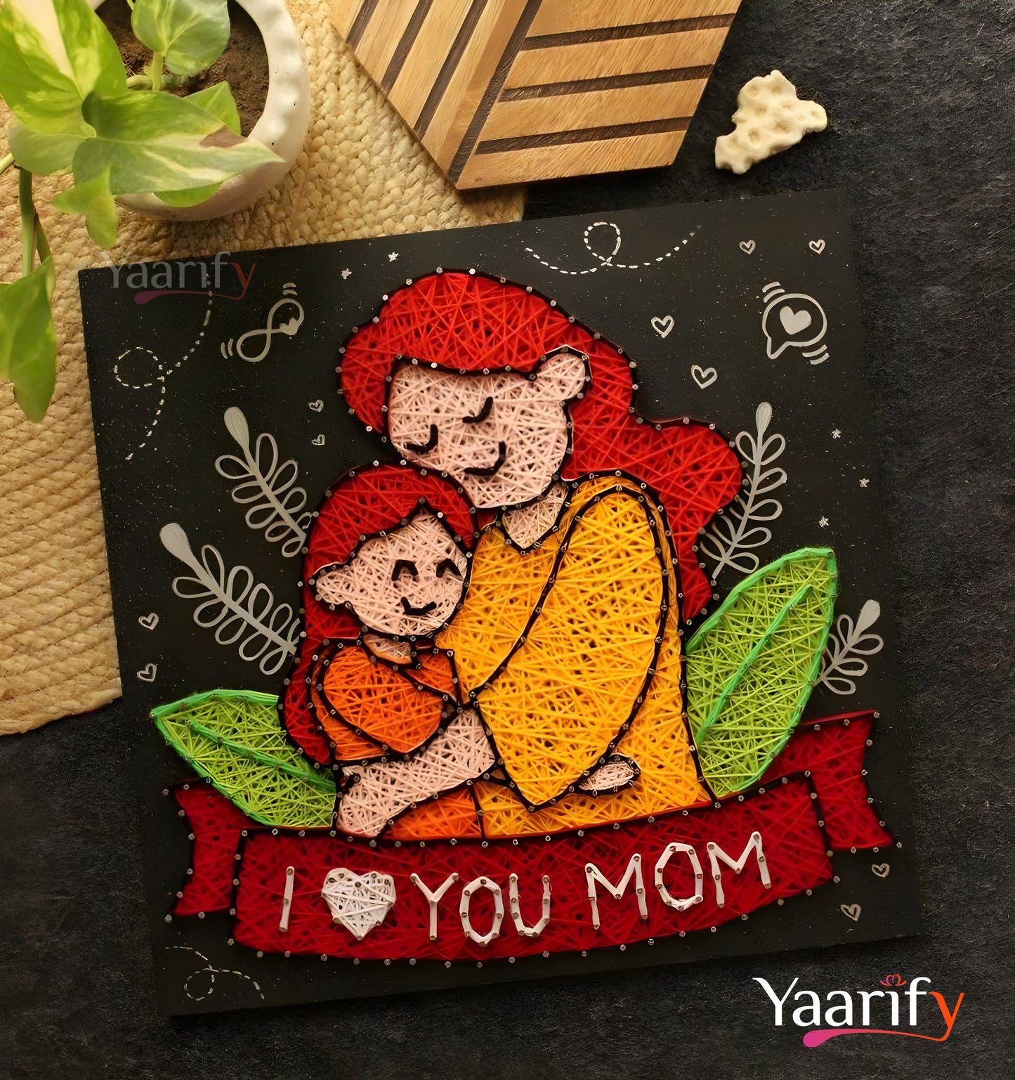 I Love You Mom Thread Art