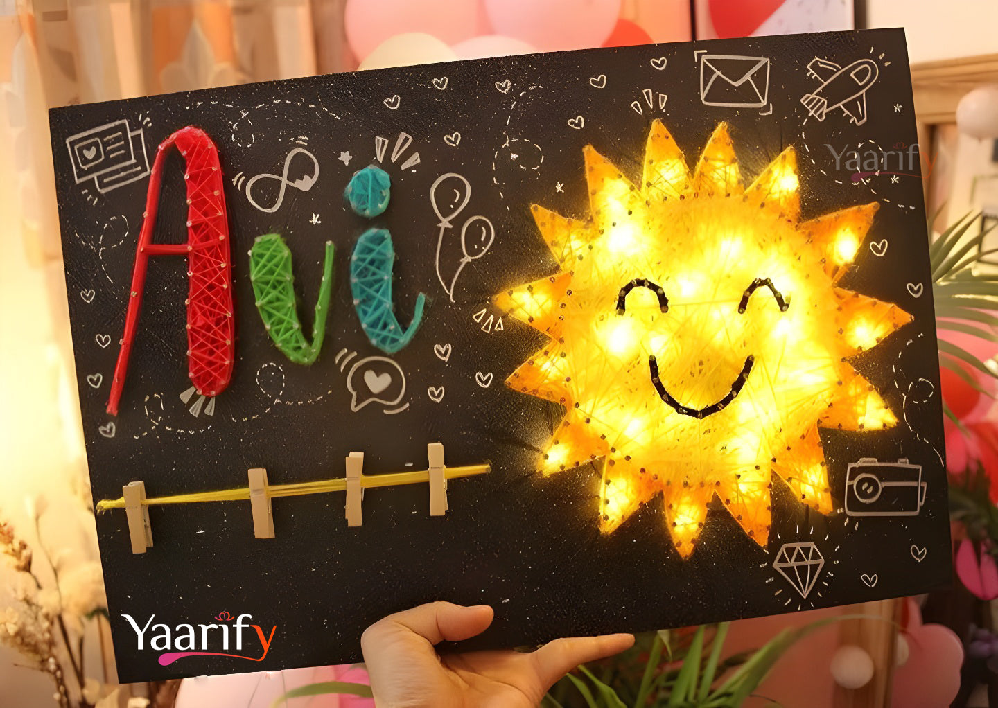 Lighting Sun Kids Name Thread Art With Photos