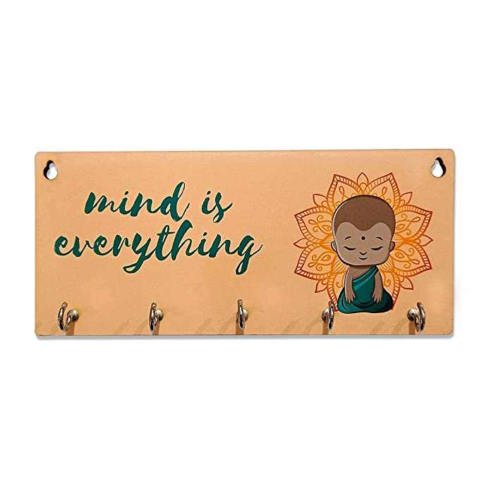 'Mind is Everything' Wooden Key Holder (22X10 cm)
