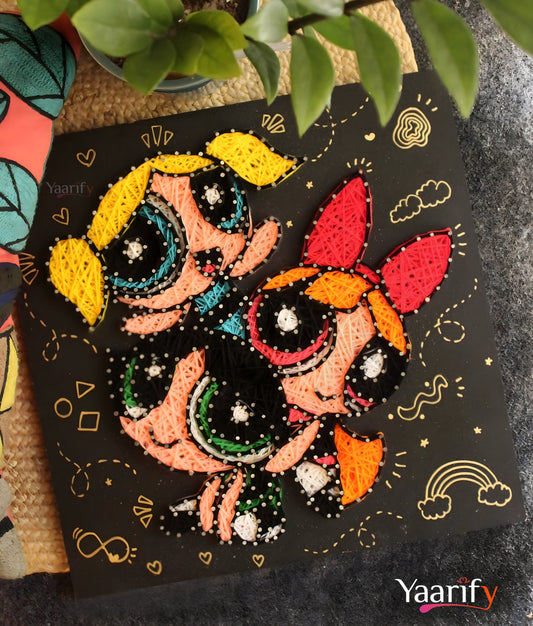 Power Puff Girls Thread Art(Rakhi Special)