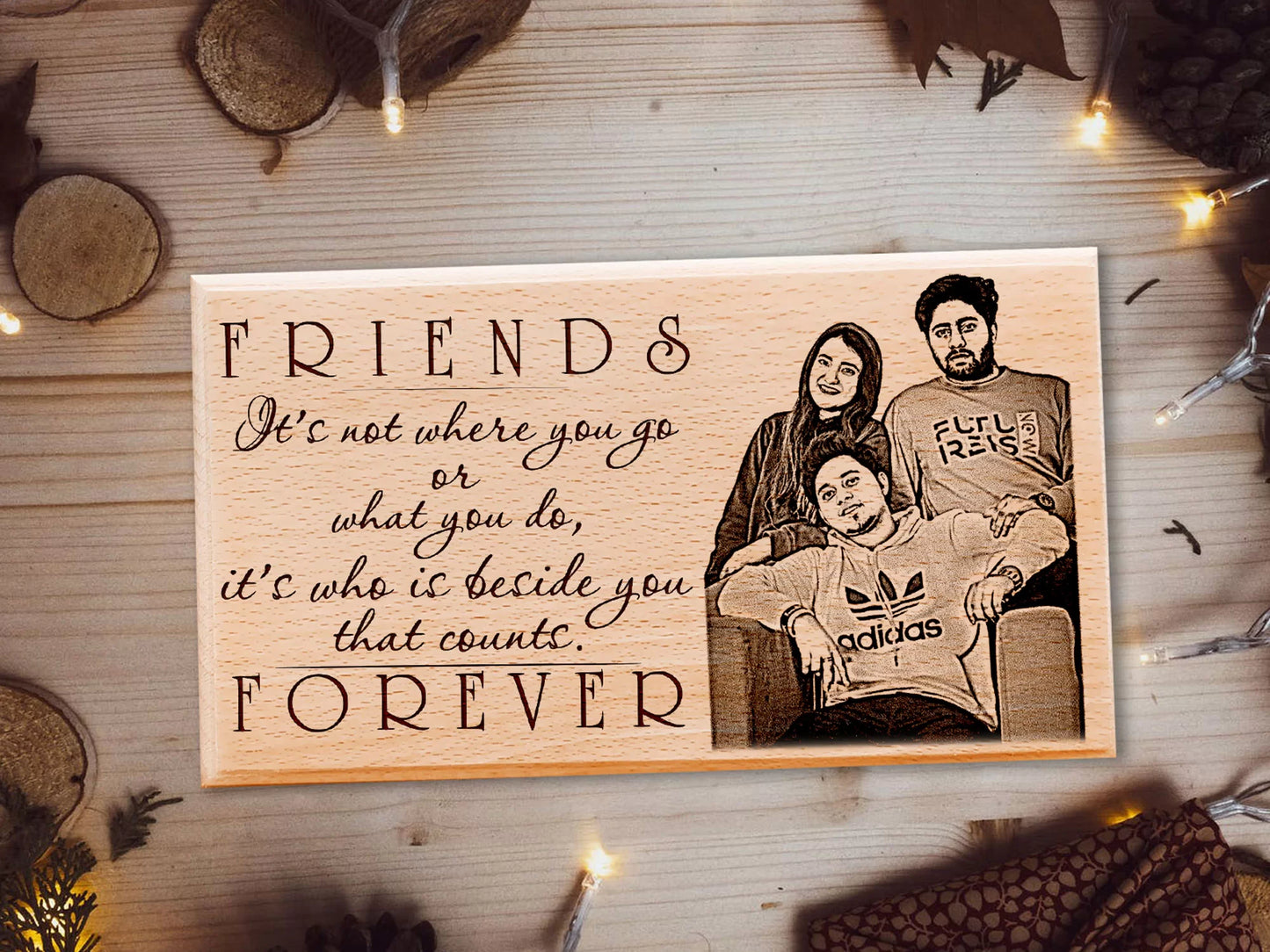 Best Friend Forever Personalized Wooden Plaque for Best Friend