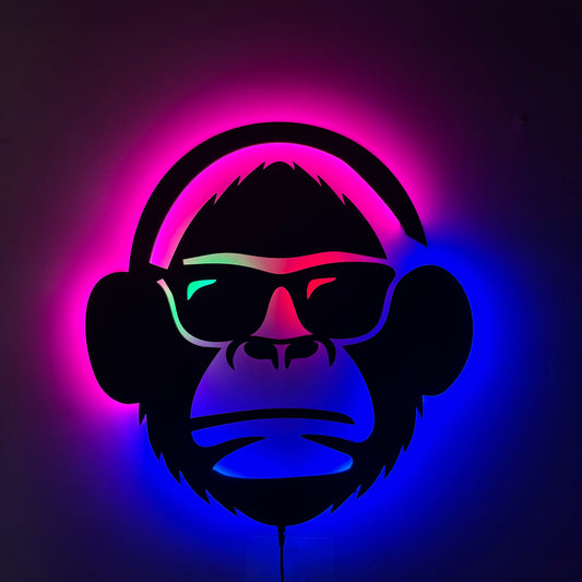 Neon Funky Monkey: Illuminated Wall Art for the Bold