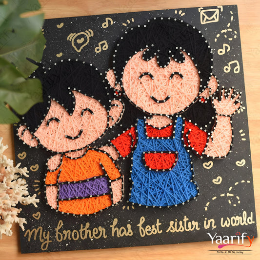 Little Siblings Thread Art(Rakhi Special)