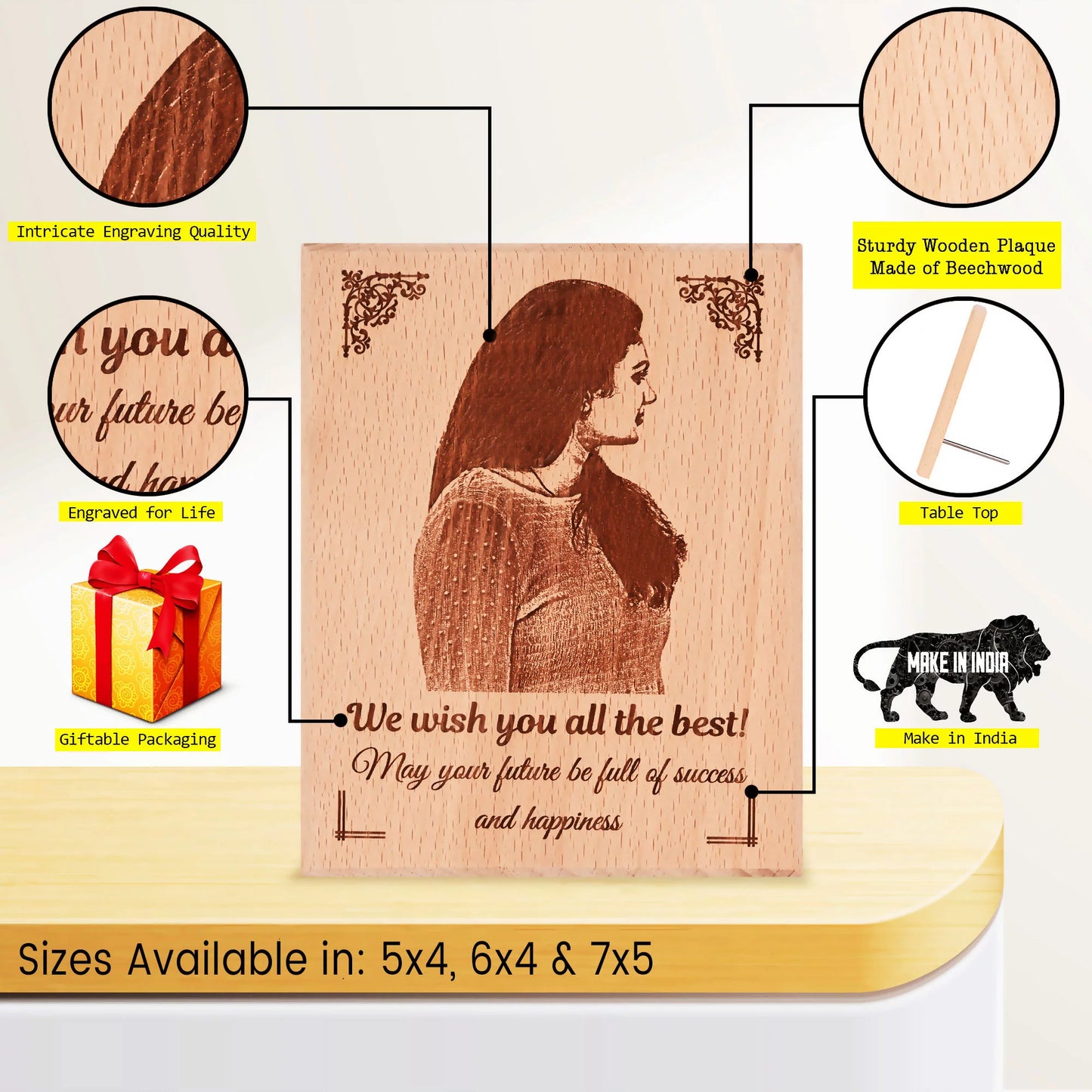 Gift For Farewell – Personalized Engraved Wooden Photo Frame