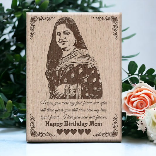 Personalized Wooden Photo Frame Birthday Surprise For Mom