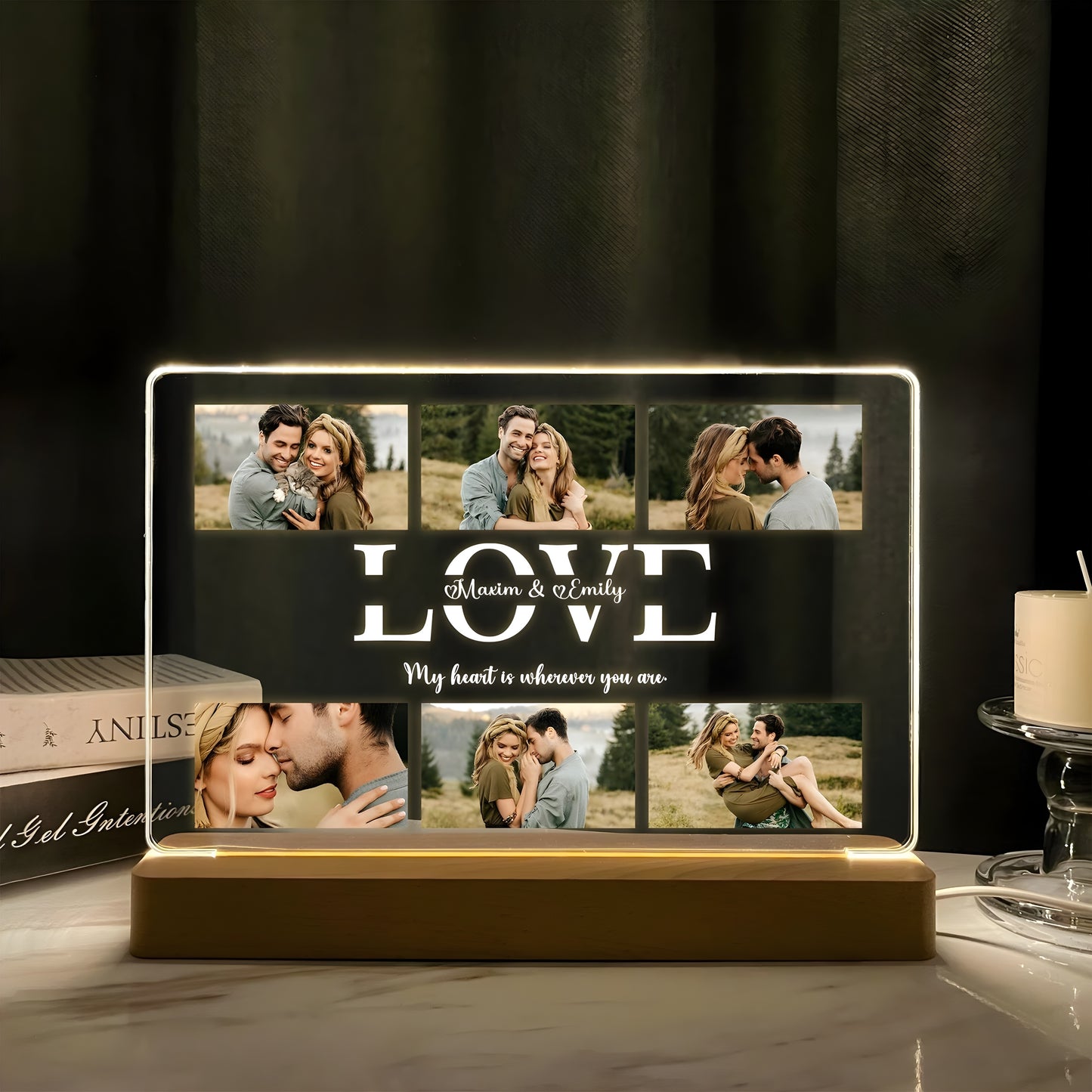 Love Lamp with 6 Pictures | Uv Printed Lamp