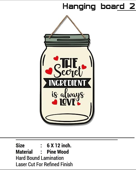 'The Secret Ingredient Is Always Love' Wooden Wall Hanging 25X15cm (150g)