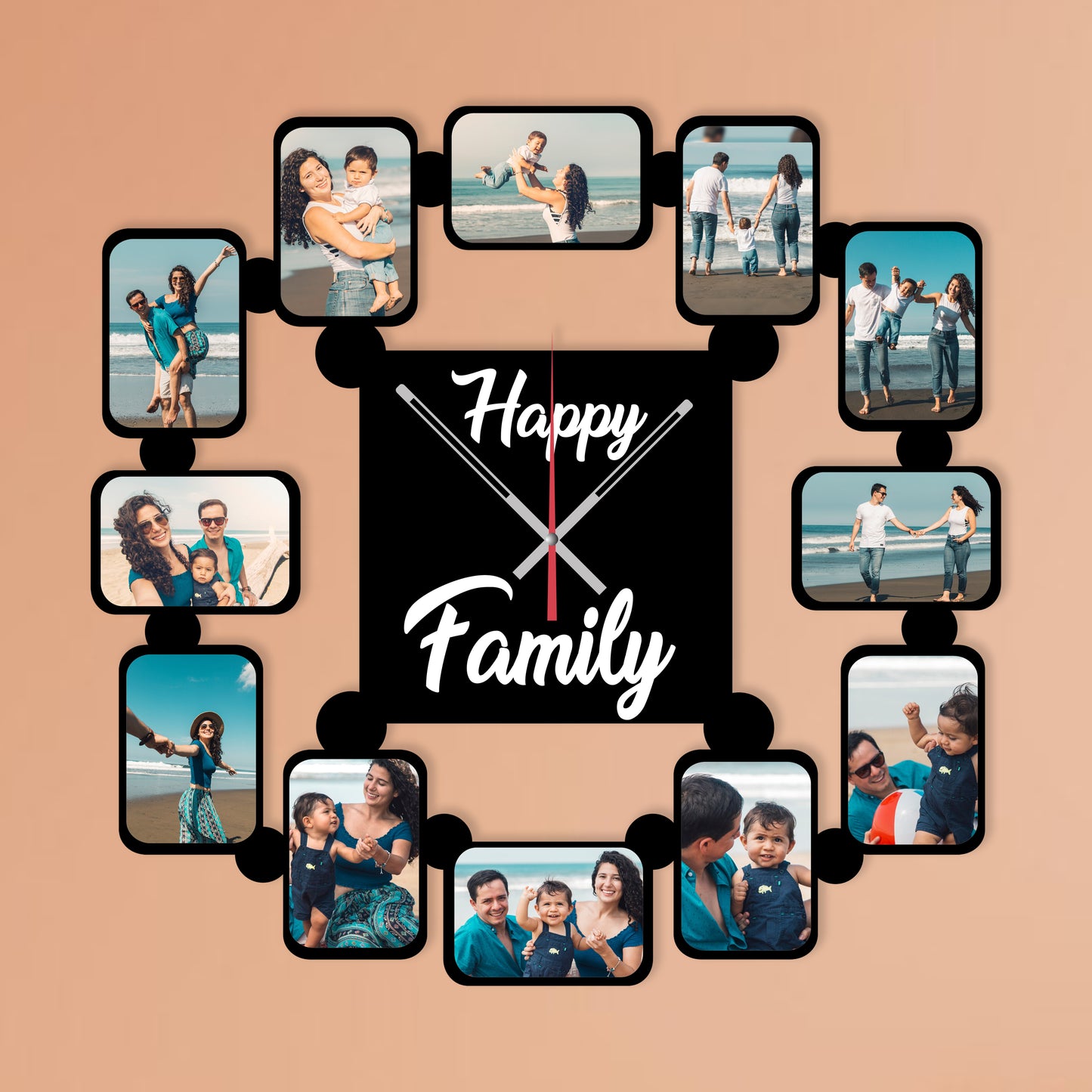 Happy Family Wooden Clock- YC05