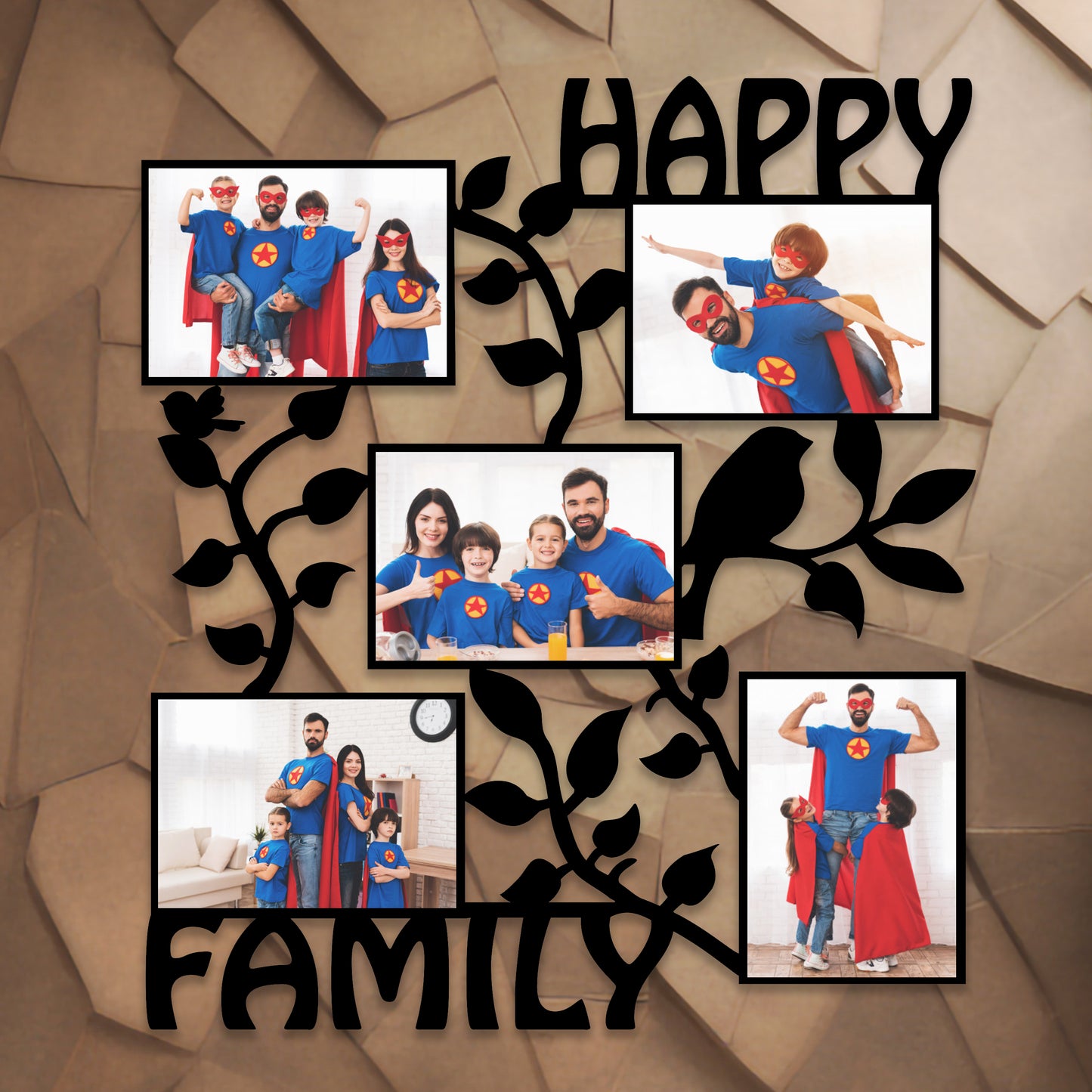 Happy Family Wooden Frame-YF35